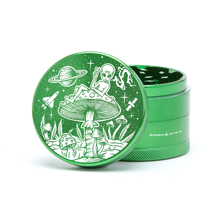 Green Star | 2.5" (63mm) Grinder - Alien on Mushrooms Design