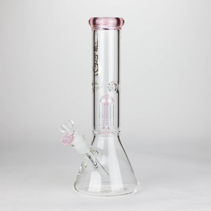 Genie | 12" Genie-Tree arms color accented glass water bong [NS104]