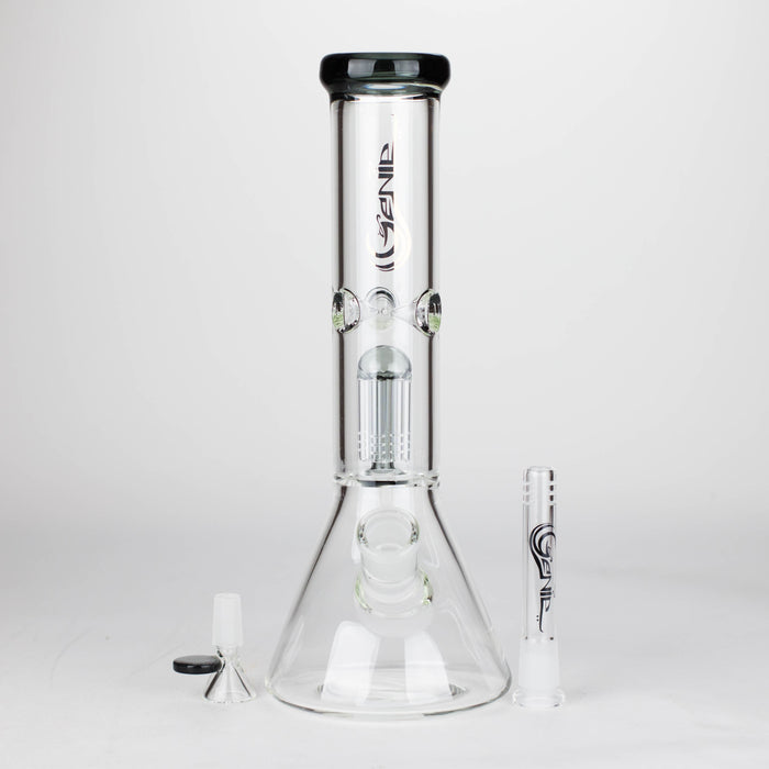 Genie | 12" Genie-Tree arms color accented glass water bong [NS104]