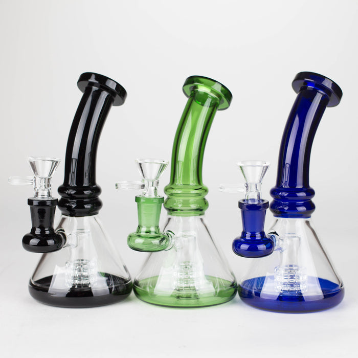 7"  2-in-1 Color accented Rig with perc (Banger and Bowl Included)