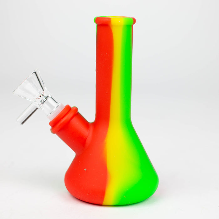 5" Tricolor silicone mini beaker water bong [71-Top09]