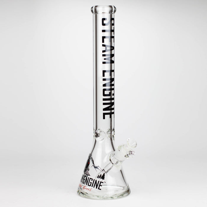 Steam Engine™ | 18 Inch 9mm glass bong with stickers by golden crown