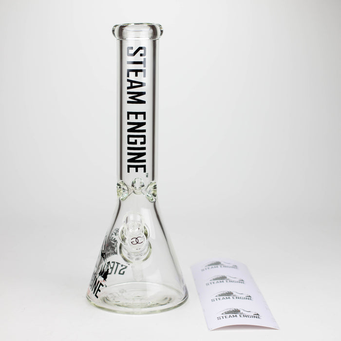 Steam Engine™ | 14 Inch 7mm glass bong with stickers by golden crown