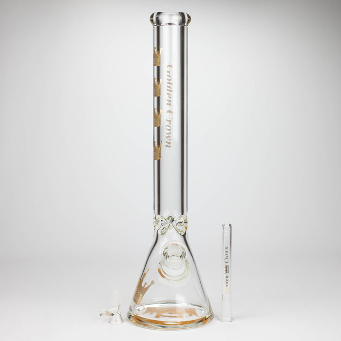 Golden Crown™ | 18 Inch 9mm glass bong with Signature and 24K Gold Emblem