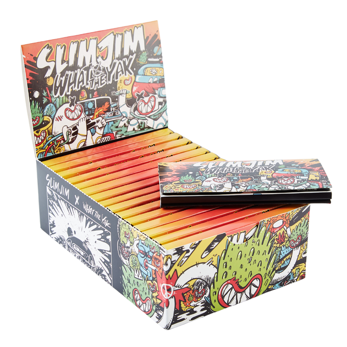 Slimjim X What The Yak - Rolling Paper + Tips & Grinder + Tray Pack (Box of 16)