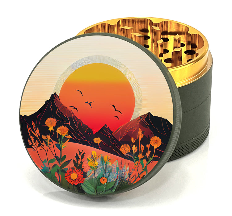 Green Star | 2.5" (63mm) Herb Grinder - Spring Sunrise Design