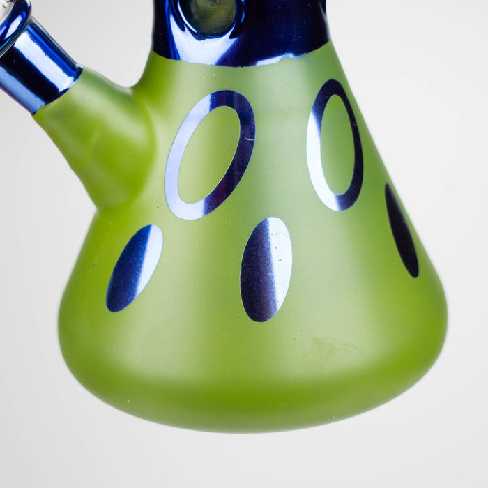 12" Green Base Blue Rings Glass Water Bong