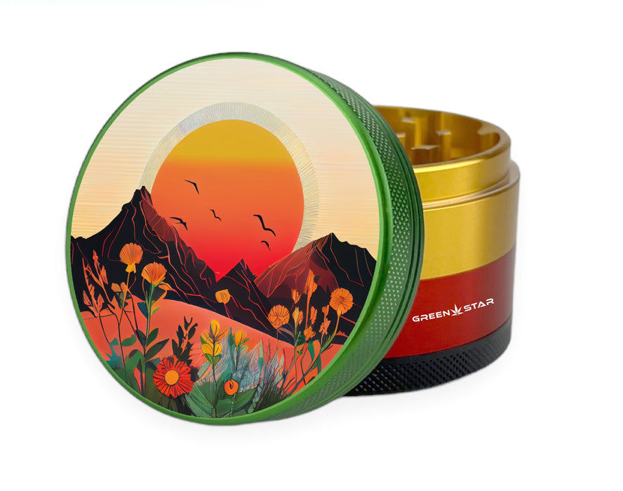 Green Star | 2.5" (63mm) Herb Grinder - Spring Sunrise Design