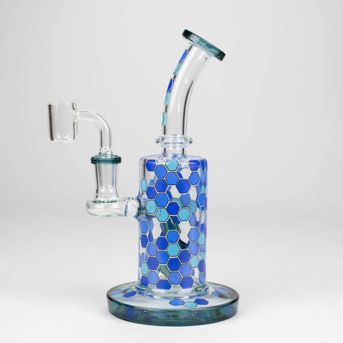 8" Color accented Rig With Banger and Bowl