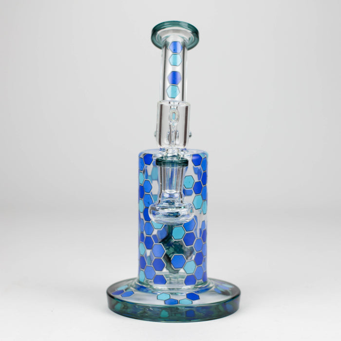 8" Color accented Rig With Banger and Bowl