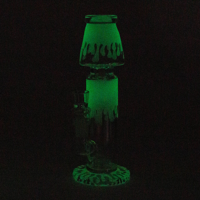 8" Glow in Dark Lamp glass water bong