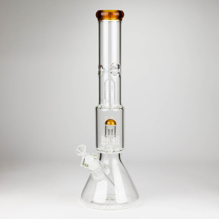 16" Color accented 7 mm glass water bong With Dffiuser