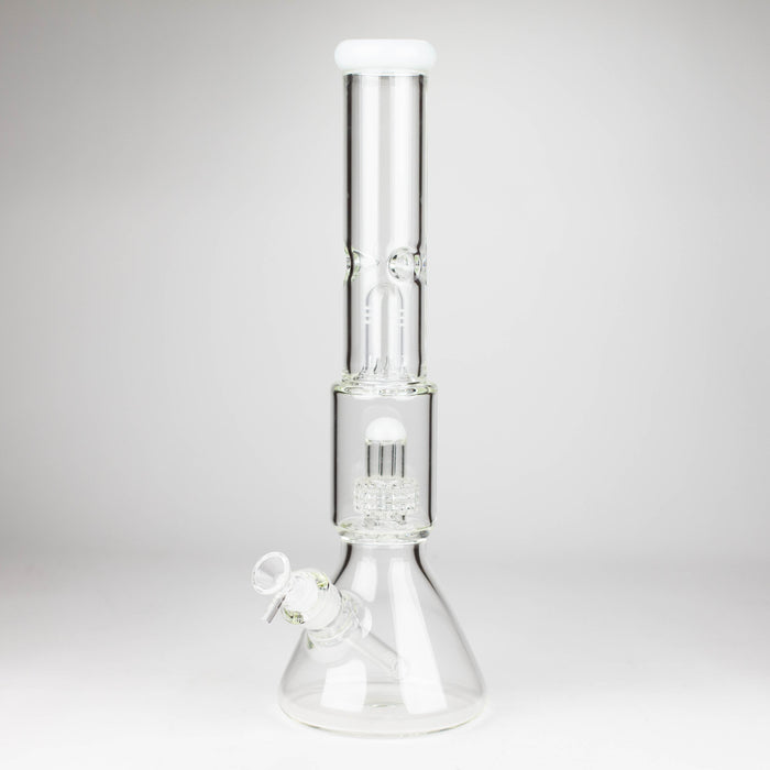 16" Color accented 7 mm glass water bong With Dffiuser