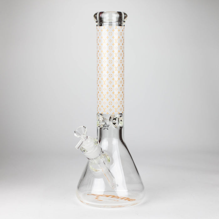 14" Luxury Pattern 9mm glass bong [PIP871]