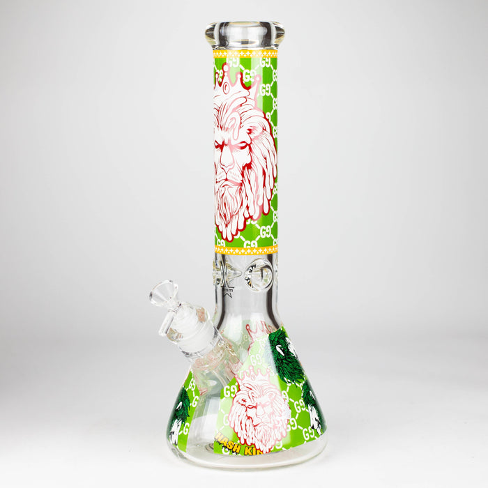 14" Hash King Lion Glow 9mm glass bong [PIP867]