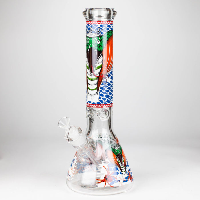 14" Cobra snake Glow 9mm glass bong [PIP868]