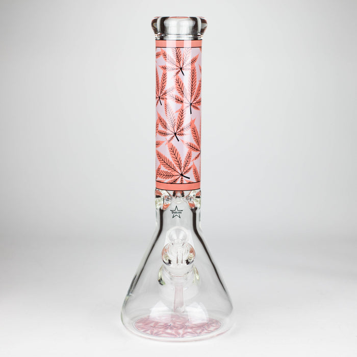 14" Hemp Weed 9mm glass bong [PIP845]