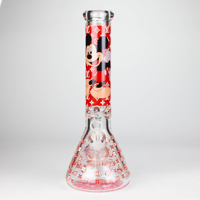 14" Cartoon Glow 9 mm glass bong [PIP835]