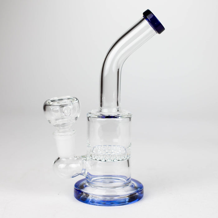 7" Bent neck glass bubbler with Honeycomb diffuser