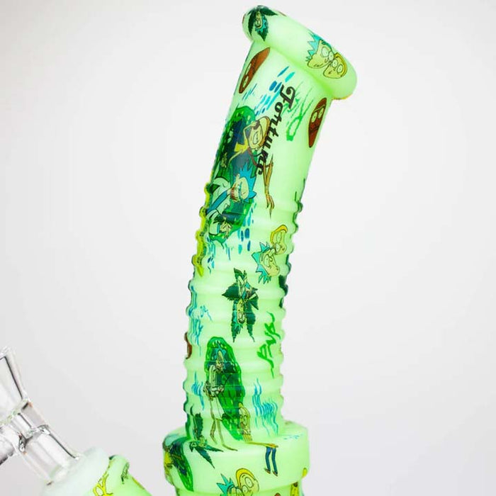 Fortune | 8.5" Angled Hydrographic Silicone Waterpipe-Assorted [SP1019P]