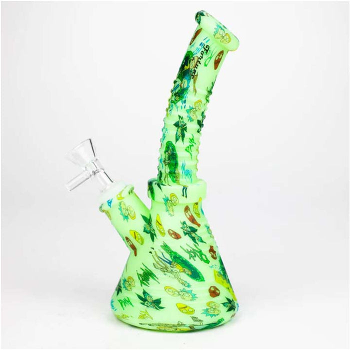 Fortune | 8.5" Angled Hydrographic Silicone Waterpipe-Assorted [SP1019P]