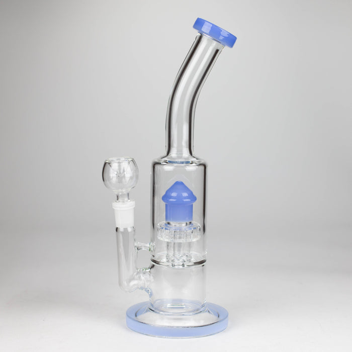 12" color accented bent neck glass bong