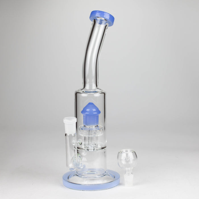 12" color accented bent neck glass bong