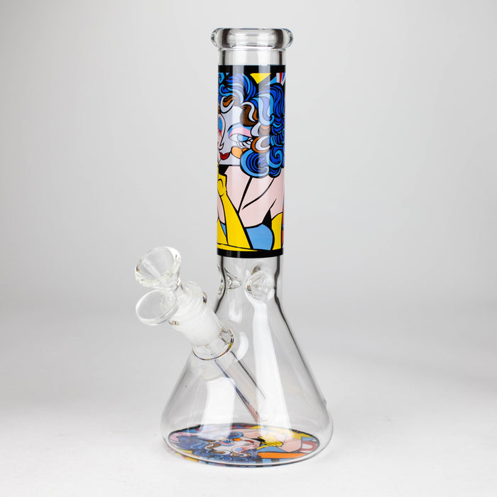 10" Glass Bong With Abstract Art Design