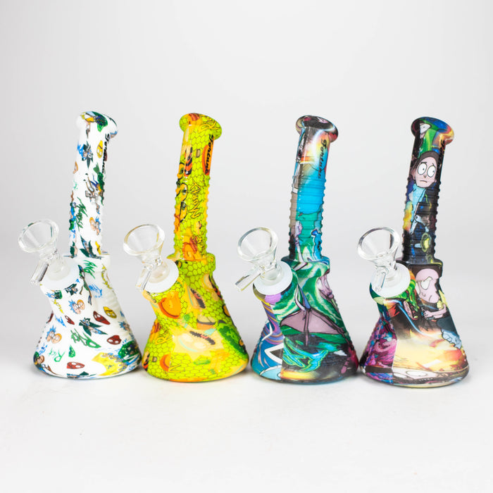 Fortune | 6.5" Angled Hydrographic Silicone Waterpipe-Assorted [SP1018P]