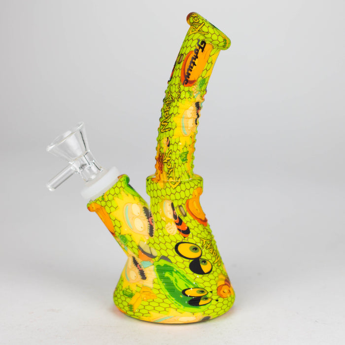 Fortune | 6.5" Angled Hydrographic Silicone Waterpipe-Assorted [SP1018P]