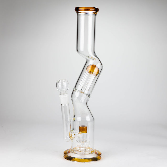 16" Zig-zag glass bong with percolator