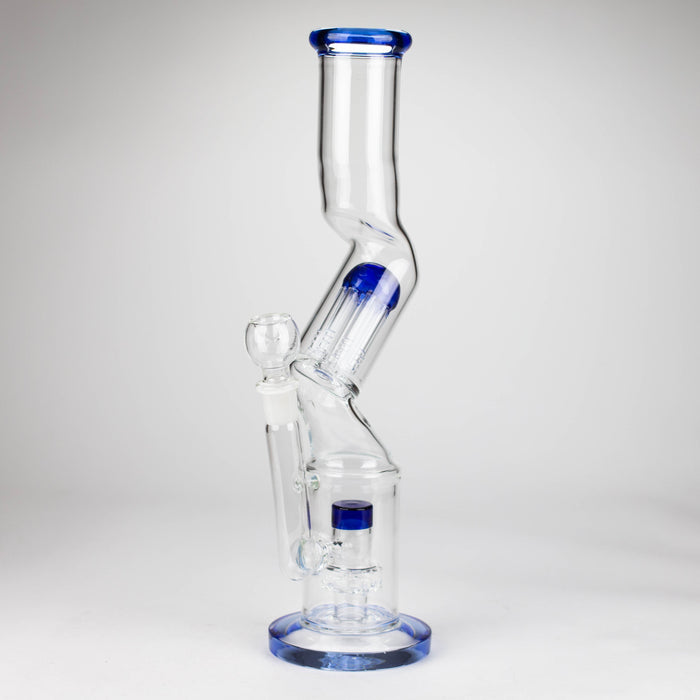 16" Zig-zag glass bong with percolator