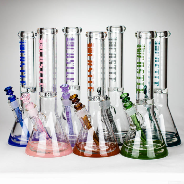 Castle Glassworks | 14" Color Logo Beaker Bong [C-005]