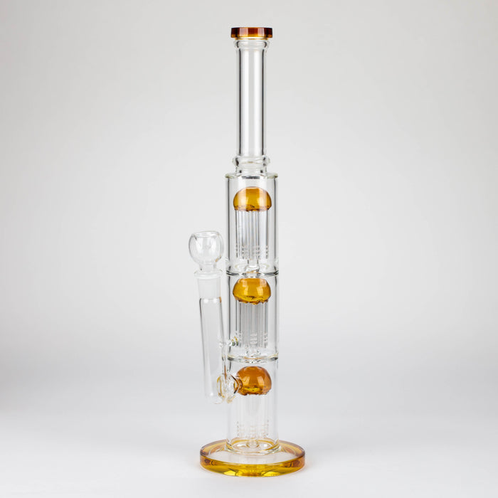 16" straight tube glass water bong with tree-arm percolator and diffuser