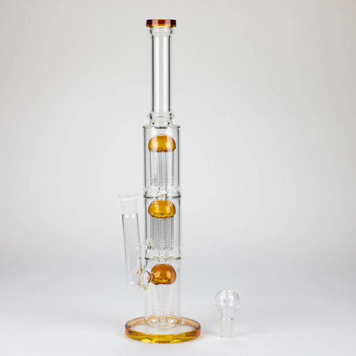 16" straight tube glass water bong with tree-arm percolator and diffuser