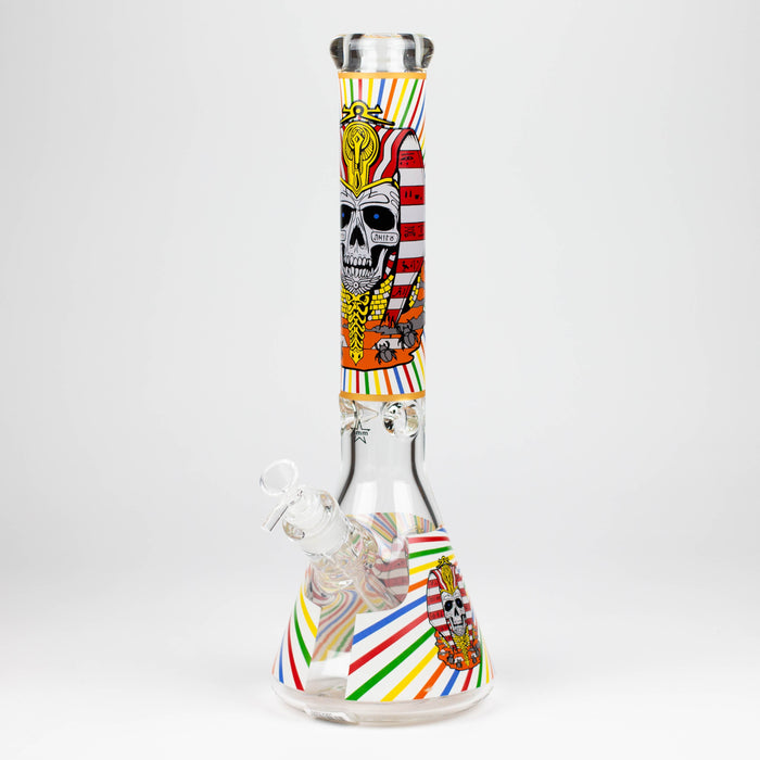 16" Glow in the dark 9mm glass water bong [GBT2301]