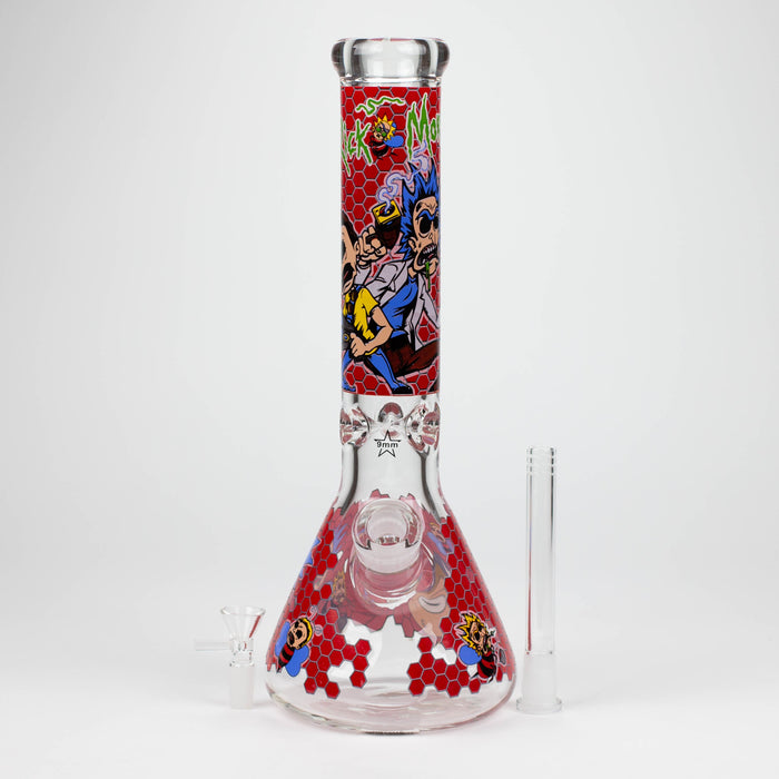 14" RM Cartoon 9mm glass water bong [GBT2118]