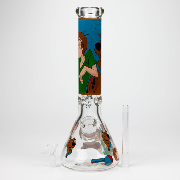 14" SD Cartoon 9mm glass water bong [GBT2112]