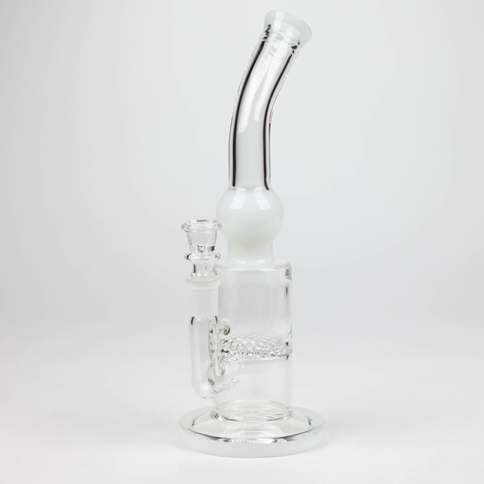 11" Color accented glass bong with honeycomb diffuser