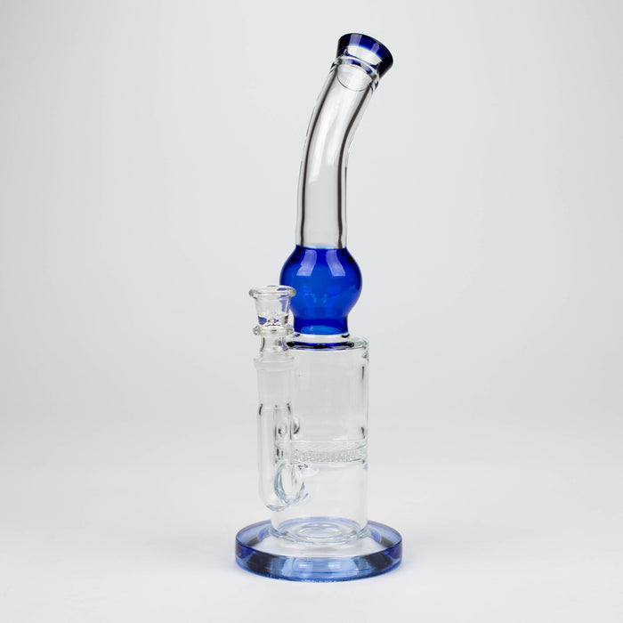 11" Color accented glass bong with honeycomb diffuser