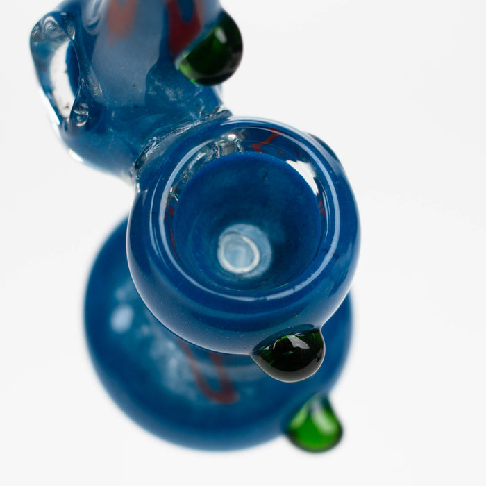 6" Single chamber fancy glass bubbler