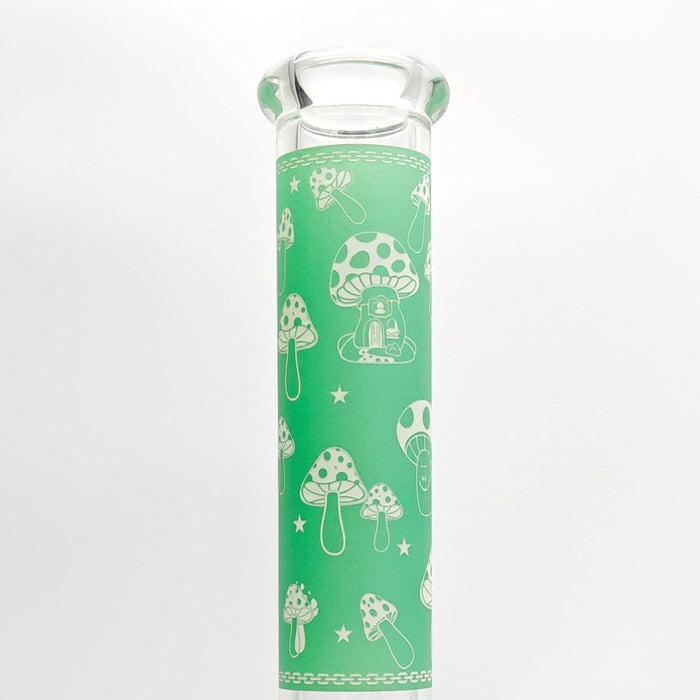 14" 7mm Mushroom Glow in the dark Bong