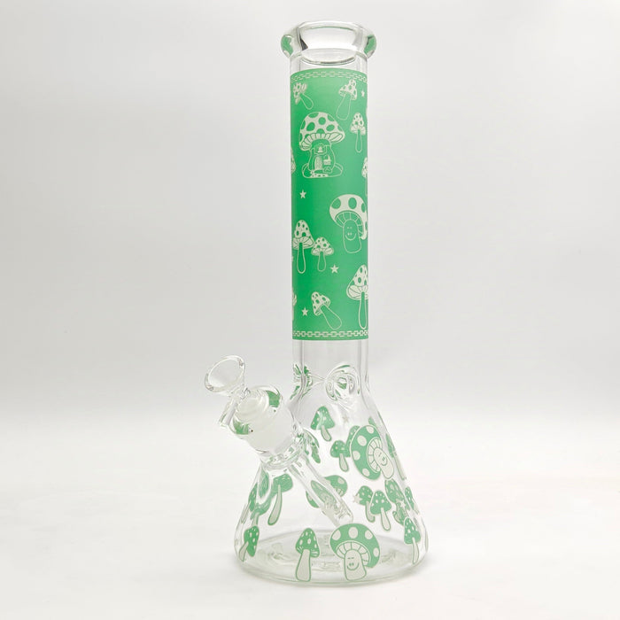 14" 7mm Mushroom Glow in the dark Bong