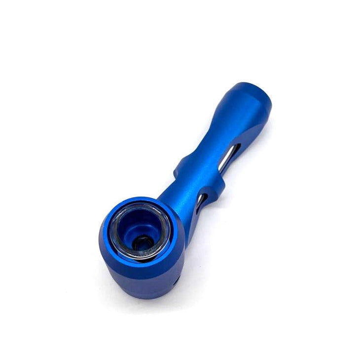 Metal hand pipe with multi holes glass bowl and tube