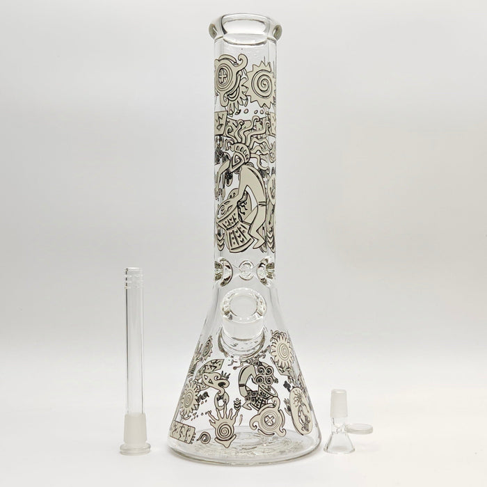 Glow in the dark 14" 7mm Egyptian Design Bong