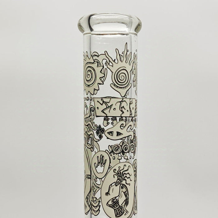 Glow in the dark 14" 7mm Egyptian Design Bong