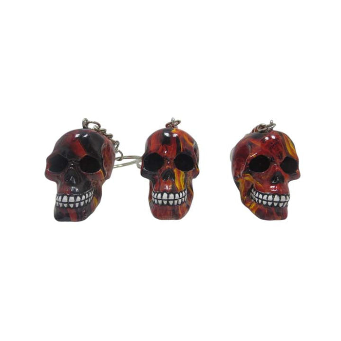 Resin With Water Transfer Printing Skull Key Chain-Assorted