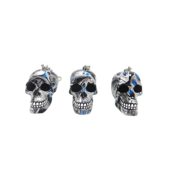 Resin With Water Transfer Printing Skull Key Chain-Assorted