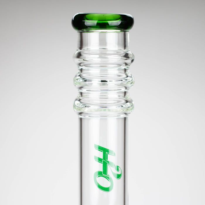 H2O | 18" 7mm glass bong with double layer honeycomb [H2O-5015]