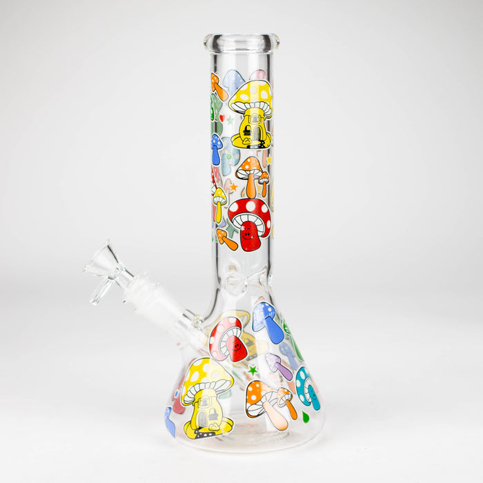 10" Glass Bong With Cartoon Design